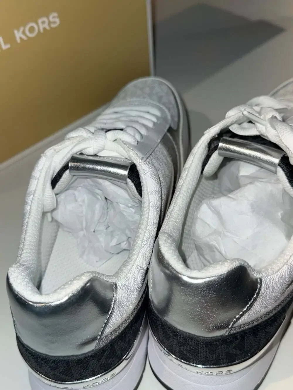 Michael Kors Andi Trainer Bright White Multi Sneakers Size 11M - Picture 5 of 6